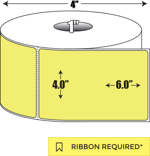 Thermal Transfer: 4 in. x  6 in. General Purpose Roll Label - 1 inch core