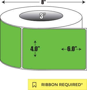 Thermal Transfer: 4 in. x 6 in. General Purpose Roll Label - 3 inch core