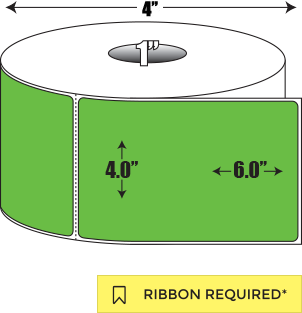 Thermal Transfer: 4 in. x  6 in. General Purpose Roll Label - 1 inch core