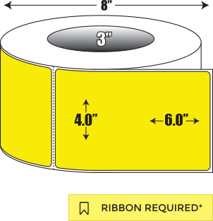 Thermal Transfer: 4 in. x 6 in. General Purpose Roll Label - 3 inch core