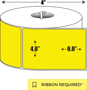 Thermal Transfer: 4 in. x  6 in. General Purpose Roll Label - 1 inch core