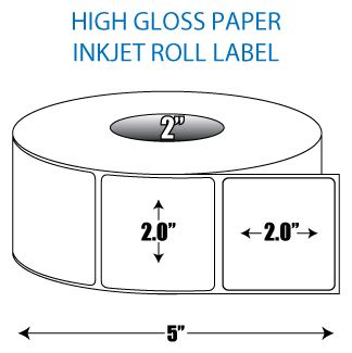 Square 2 x 2 Inch High Gloss Sticker Label Paper - 2" Core – Blanco Labels