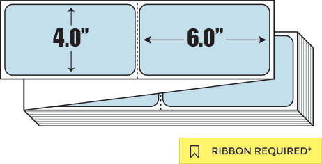 Thermal Transfer: 4 in. x  6 in. General Purpose Fanfold Label