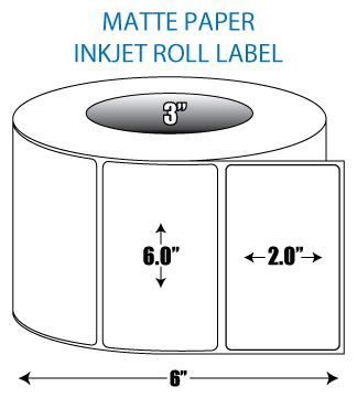 High Quality Matte 6 x 2 Inch Inkjet Roll Labels - 3