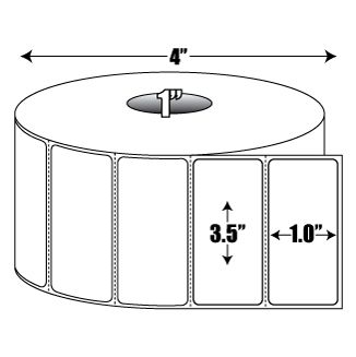 Direct Thermal: 3.5 in. x 1 in. General Purpose Roll Label - 1 inch core