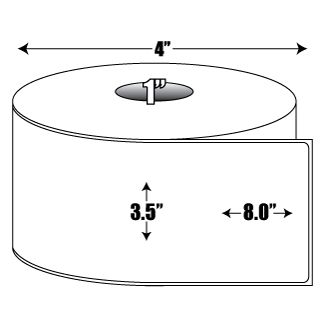 Direct Thermal: 3.5 in. x 8 in. General Purpose Roll Label - 1 inch core
