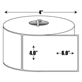 Direct Thermal: 4 in. x 6 in. Cold Temperature  Roll Label - 1 inch core