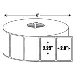 Direct Thermal: 2.25  in. x 2 in. General Purpose Roll Label - 1 inch core