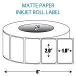 2" x 1" Matte Inkjet Roll Label - 3" ID Core, 6" OD