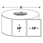 3" x 2" Matte Inkjet Roll Label - 2" ID Core, 5" OD