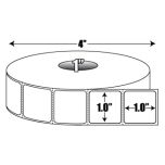 Direct Thermal:  1 in. x 1 in. Cold Temperature Roll Label - 1 inch core