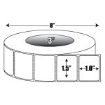 Direct Thermal: 1.5 in. x 1 in. General Purpose Roll Label - 3 inch core