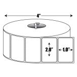 Direct Thermal: 2 in. x 1 in.  General Purpose Roll Label - 1 inch core