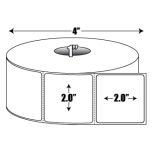 Direct Thermal: 2 in. x 2 in. General Purpose Roll Label  - 1 inch core