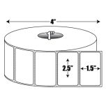 Direct Thermal: 2.5 in. x 1.5 in. General Purpose Roll Label - 1 inch core