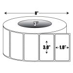 Direct Thermal: 3 in.  x 1 in. General Purpose Roll Label - 3 inch core