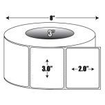 Direct Thermal: 3 in. x 2 in. General Purpose Roll Label - 3 inch core