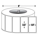 Direct Thermal: 3.5 in. x 1 in. General Purpose Roll Label - 3 inch core