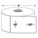 Direct Thermal: 4 in. x 6 in. Waterproof Roll Label - 1 inch core