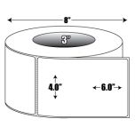 Direct Thermal: 4 in. x 6 in. Waterproof Roll Label - 3 inch core