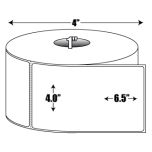 Direct Thermal: 4 in. x 6.5 in. General Purpose Roll Label - 1 inch core