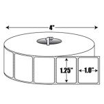 Direct Thermal: 1.25  in. x 1 in. General Purpose Roll Label - 1 inch core