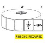 Thermal Transfer: 1.5 in. x 1 in.  General Purpose Roll Label - 1 inch core