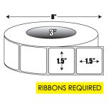 Thermal Transfer: 1.5 in. x 1.5 in. General Purpose Roll Label - 3 inch core