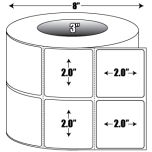 Direct Thermal: 2 in. x 2 in. 2-up General Purpose Roll Label - 3 inch core