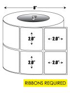 Thermal Transfer: 2 in. x 2 in. 2-up General Purpose Roll Label - 3 inch core