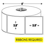 Thermal Transfer: 3 in. x 3 in. General Purpose Roll Label - 1 inch core