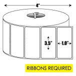 Thermal Transfer: 3.5 in. x 1 in. General Purpose Roll Label - 1 inch core