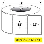 Thermal Transfer: 3.5 in. x 2 in. General Purpose Roll Label - 3 inch core