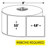 Thermal Transfer: 3.5 in. x 4 in. General Purpose Roll Label - 1 inch core