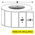 Thermal Transfer: 4 in. x  1 in. General Purpose Roll Label - 3 inch core