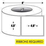 Thermal Transfer: 4 in. x  4 in. General Purpose Roll Label - 3 inch core