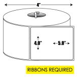 Thermal Transfer: 4 in. x  5 in. General Purpose  Roll Label - 1 inch core