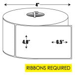 Thermal Transfer: 4 in. x  6.5 in. General Purpose Roll Label - 1 inch core