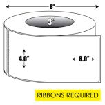 Thermal Transfer: 4 in. x  8 in. General Purpose Roll Label - 3 inch core