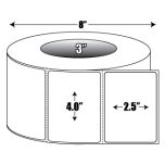 Direct Thermal: 4 in. x 2.5 in. General Purpose Roll Label - 3 inch core