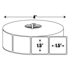 Direct Thermal: 1.5 in. x 1.5 in. General Purpose Roll Label - 1 inch core