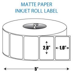 2" x 1" Matte Inkjet Roll Label - 2" ID Core, 5" OD