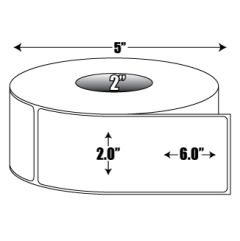 2" x 6" High Gloss Inkjet Roll Label - 2" ID Core, 5" OD