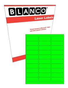 Sheeted Label: 1 in. x 2-5/8 in. FLUORESCENT Laser Fluorescent Green 100 Sheets