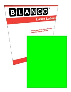 Sheeted Label: 10-7/8 in. x 8-3/8 in. FLUORESCENT Laser Fluorescent Green 100 Sheets