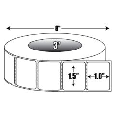 Direct Thermal: 1.5 in. x 1 in. General Purpose Roll Label - 3 inch core