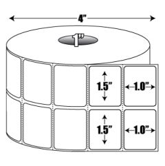 Direct Thermal: 1.5 in. x 1 in. 2-up Cold Temperature Roll Label - 1 inch core