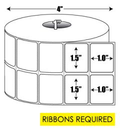 Thermal Transfer: 1.5 in. x 1 in. 2-up General Purpose Roll Label - 1 inch core