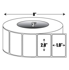 Direct Thermal: 2 in. x 1 in.  General Purpose Roll Label - 3 inch core