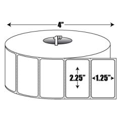 Direct Thermal: 2.25 in. x 1.25 in. General Purpose Roll Label - 1 inch  core